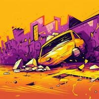 uttrycksfull graffiti neon konstnärlig lekfull illustration design skriva ut geometrisk syra former stil foto