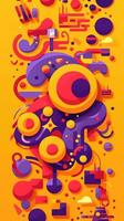 uttrycksfull graffiti neon konstnärlig lekfull illustration design skriva ut geometrisk syra former stil foto