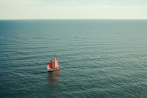 Yacht båt hav segling vind hastighet navigering frihet avslappning strömma romantisk fotografi antenn foto