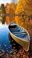 båt sjö höst lugn nåd landskap zen harmoni resten stillhet enhet harmoni fotografi foto