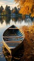 båt sjö höst lugn nåd landskap zen harmoni resten stillhet enhet harmoni fotografi foto