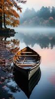 båt sjö höst lugn nåd landskap zen harmoni resten stillhet enhet harmoni fotografi foto