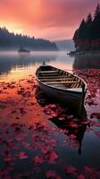 båt sjö höst lugn nåd landskap zen harmoni resten stillhet enhet harmoni fotografi foto