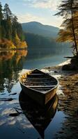 båt sjö höst lugn nåd landskap zen harmoni resten stillhet enhet harmoni fotografi foto