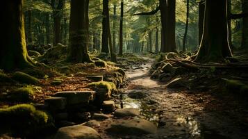 skog flod tystnad lugn nåd landskap harmoni resten stillhet enhet harmoni fotografi foto