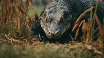 komodo drake dold rovdjur fotografi gräs nationell geografisk stil dokumentär tapet foto