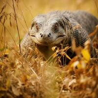 komodo drake dold rovdjur fotografi gräs nationell geografisk stil dokumentär tapet foto