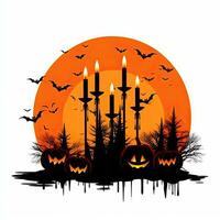 ljus halloween ClipArt illustration vektor tshirt design klistermärke skära klippbok orange tatuering foto