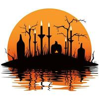 ljus halloween ClipArt illustration vektor tshirt design klistermärke skära klippbok orange tatuering foto