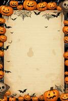 retro årgång bärs ark klippbok sida halloween smutsig tom åldrig pergament papper tryckbar foto