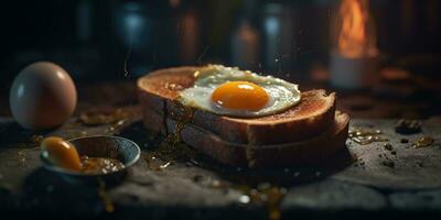rostat bröd ägg bacon professionell studio mat fotografi social media elegant tyg modern ad foto