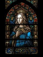 helig drottning kvinna färgade glas fönster mosaik- religiös collage konstverk årgång texturerad foto