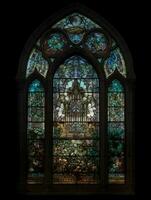 färgade glas fönster mosaik- religiös collage konstverk retro årgång texturerad religion foto