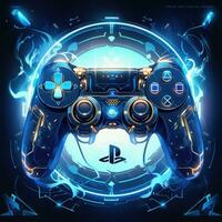 trösta dualshock gamepad anime trogen illustration mystisk fantasi konst lysande digital foto