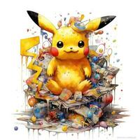 galen pikachu skiss karikatyr stroke klotter illustration vektor hand dragen maskot ClipArt foto