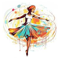balett dansa kvinna illustration skiss collage uttrycksfull konstverk ClipArt målning foto