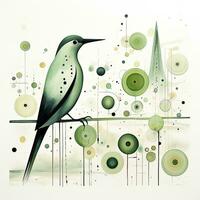 fågel abstrakt karikatyr overkligt lekfull målning illustration tatuering geometri målning modern foto