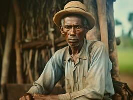 brasiliansk man från de tidigt 1900 -talet färgad gammal Foto ai generativ