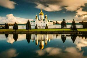 de kyrka av de helig korsa i de stad av kazan. ai-genererad foto