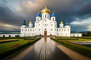 de katedral av de helig korsa i kazan, Ryssland. ai-genererad foto