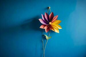 en färgrik blomma på en vägg. ai-genererad foto