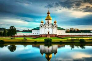 de kyrka av de helig korsa i de stad av kiev. ai-genererad foto