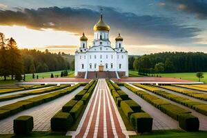 de katedral av de helig korsa i Moskva, Ryssland. ai-genererad foto