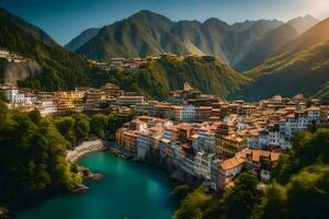 de stad av Sicilien, Italien. ai-genererad foto