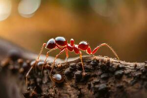 Foto tapet de insekt, röd, myra, insekt, insekt, insekt, insekt, insekt,. ai-genererad