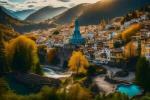 de stad av salerno i Italien. ai-genererad foto