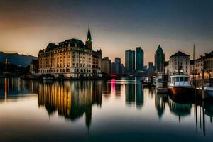 de stad av Zürich, schweiz. ai-genererad foto