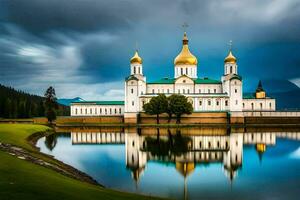 de kyrka av de helig korsa i de stad av kazan. ai-genererad foto