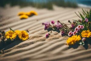 de blommor av de öken. ai-genererad foto