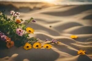 de blommor av de öken. ai-genererad foto