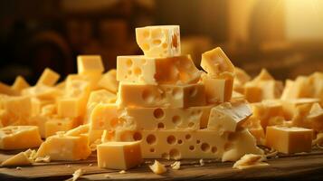 utsökt gul ost mat ai foto