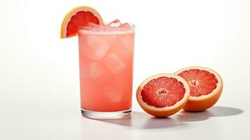 Foto av en grapefrukt spritzer dryck isolerat på vit bakgrund. generativ ai