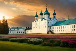 de kyrka av de person i de Sol. ai-genererad foto