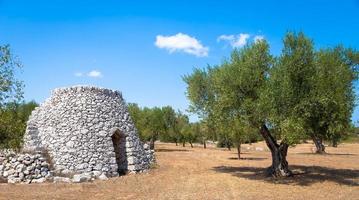 Puglia-regionen, Italien. traditionellt lager av sten foto