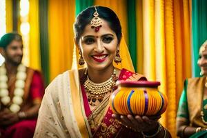 indisk bröllop fotografi i bangalore. ai-genererad foto