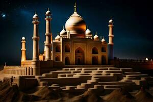 de taj mahal är en känd monument i Indien. ai-genererad foto