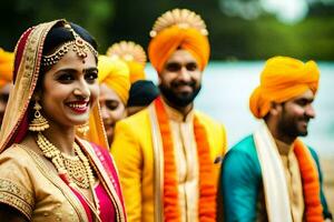 indisk bröllop i de Storbritannien. ai-genererad foto