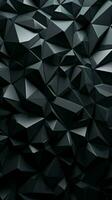 svart triangel- abstrakt bakgrund, grunge yta vertikal mobil tapet ai genererad foto