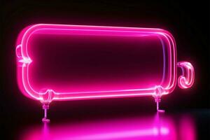 vibrerande rosa neon element chatt ikon i slående, modern design ai genererad foto