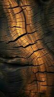 skogsinspirerad design använder sig av en fil av bark trä textur vertikal mobil tapet ai genererad foto