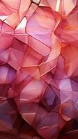 abstrakt trianglar harmonisera nyanser av rosa, vit, och glimmande guld, visuell förtrollning vertikal mobil tapet ai genererad foto