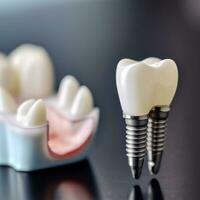 implantat och tandvård, dental behandling. generativ ai foto