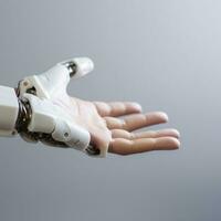 robot hand. modern teknik. generativ ai foto