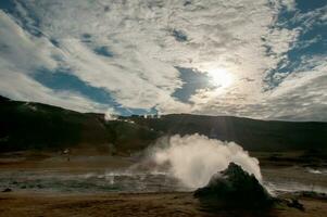 Krafla är en vulkanisk systemet med en diameter av ungefär 20 kilometer belägen i de område av myvatn, nordlig island foto