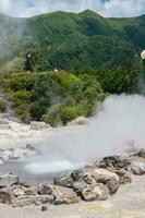 furnas fumarolas på sao miguel ö i de azorerna skärgård foto