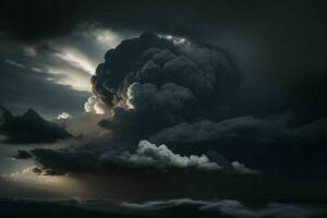 mörk moln bakgrund. ai generativ proffs Foto